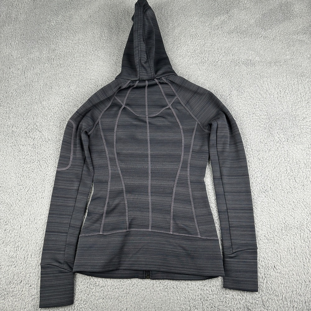 Athleta Striped Strength Hoodie Jacket Womens XXS Charcoal Gray #151598 - Picture 10 of 15